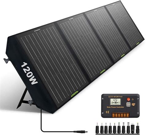 ECO-WORTHY Foldable Solar Panel Kit Upgrade 120W with 20A LCD Charge ...
