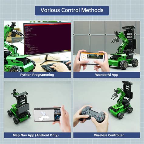 Hiwonder JetAuto Pro AI Robot Car with 6DOF Vision Robotic Arm, Suppor ...