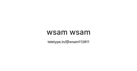 wsam wsam — Teletype