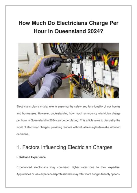 PPT - How Much Do Electricians Charge Per Hour in Queensland 2024 ...