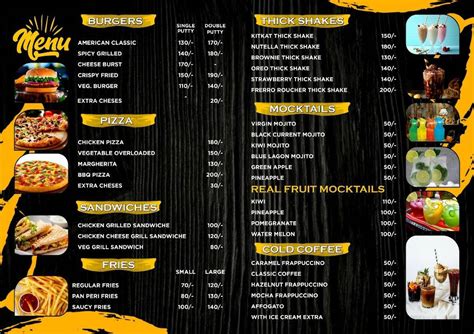 Menu at Coffee point, Hyderabad