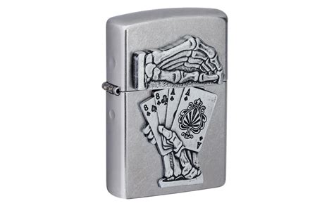 Zippo Dead Mans Hand Emblem Design Classic Street Chrome Windproof ...