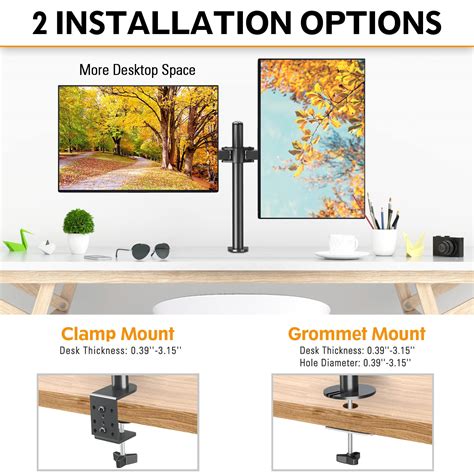 Buy MOUNTUP Dual Monitor Desk Mount Stand, Fully Adjustable Computer ...