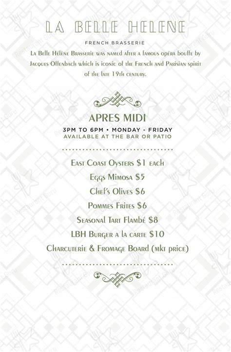 Carta del postres La Belle Helene, Charlotte