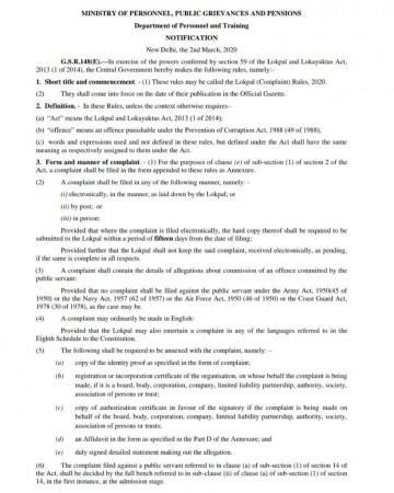 Lokpal rules notified, full bench to decide on complaint against PM ...