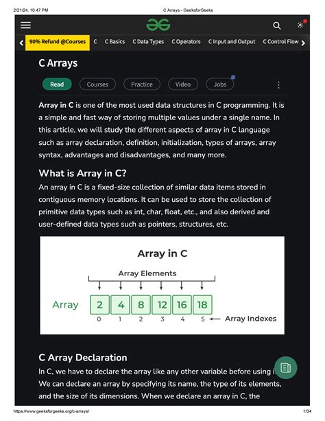 C Arrays notes - It's a note of Array in c language - Read Courses ...