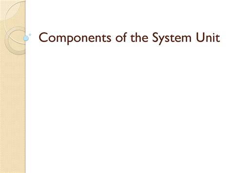Image result for Major Component of System Unit Tutorial