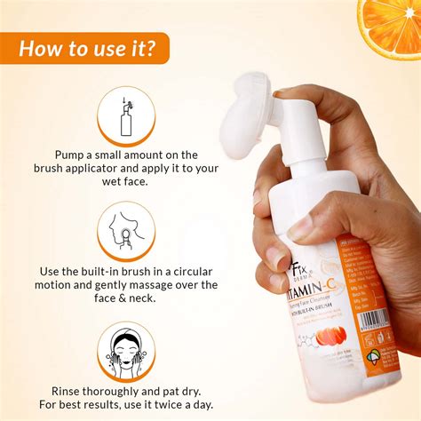 Buy FIXDERMA 2% VITAMIN C FACE WASH FOAMING CLEANSER WITH BRUSH - 100ML ...