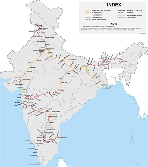 Map of Planned/Proposed Bullet train routes in India. - Sadly nothing ...