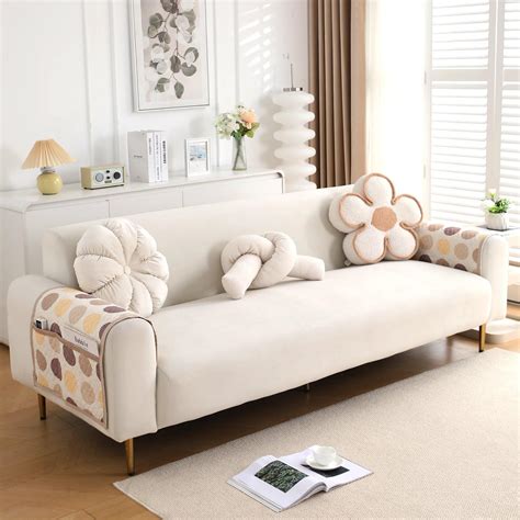 2 Pcs Printed Quilted Sofa Armrest Cover, Brown Polka Dot – HOKIPO ...
