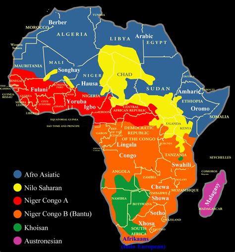Language families spoken in Africa - Vivid Maps