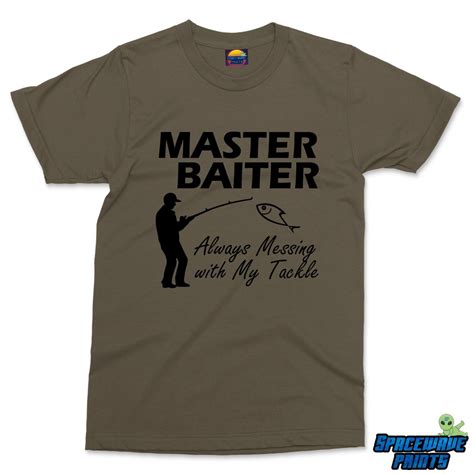Master Baiter Fisherman Joke T-shirt, Funny Fishing Gifts for Men ...