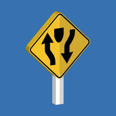 Divided Highway Begins Sign 3d shape vector illustration 34212136 ...