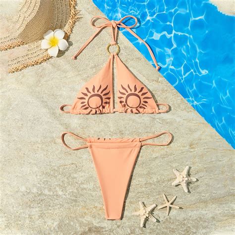 Women's Beach Personality Fashion Comfortable Sun Stripe Print Solid ...