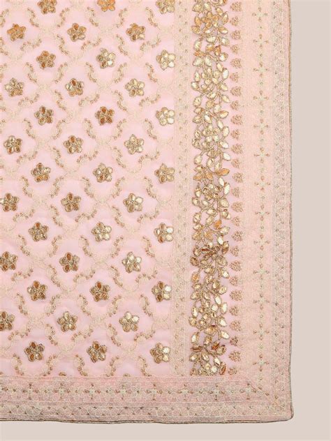 Baby Pink Georgette Lucknowi Work dupatta with Gotta Patti Work Men's ...