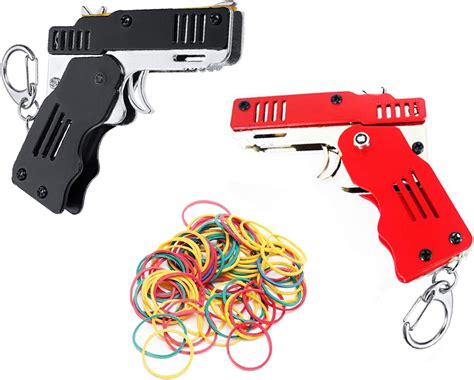 Buy 2 Pieces Rubber Band Gun Toy Easy Load Folding Handmade Toy Gun ...