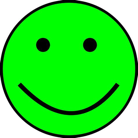 Happy green positive face emoticon vector illustration | Free SVG