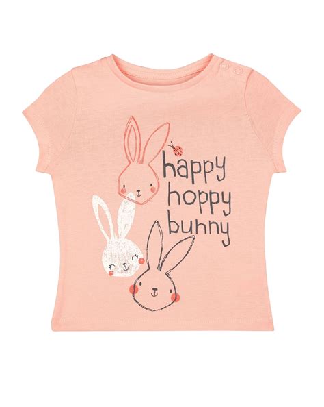 Buy Girls Half Sleeves T-Shirt Bunny Print - Pink Online at Best Price ...