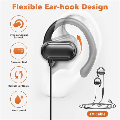 ACANDYA USB C Earbuds Over Ear Headphones for iPhone 16 Plus India | Ubuy