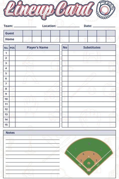Free Printable Softball Lineup Cards | Baseball lineup, Baseball ...