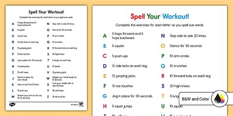Spell Your Name Workout pdf | Learning Worksheet | Twinkl USA
