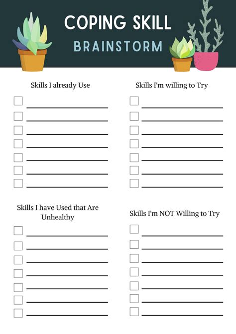 Free Printable Coping Skills Worksheets - FREE Printable A-Z