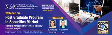 Webinar on- "Post Graduate Program in Securities Market (Portfolio ...