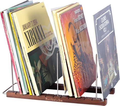 Amazon.com: Vinyl Record Storage Holder, Solid Wood Record Stand for ...