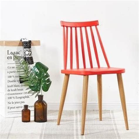 WorkStore Fanny Chair for Home, Windsor Style, Red