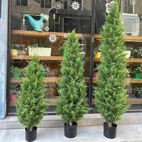 Tinruiwin Artificial Cedar Topiary 5ft Fake Cypress India | Ubuy