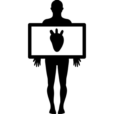 Human body with heart silhouette - Free medical icons