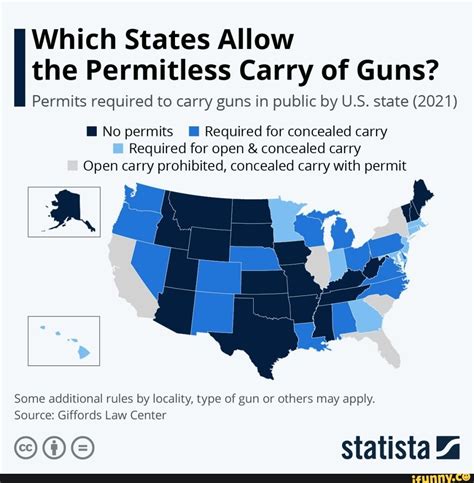 Which States Allow the Permitless Carry of Guns? Permits required to ...