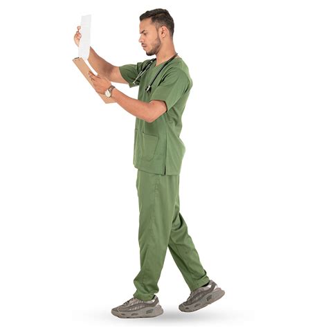 Premium Scrub for Men | V-Neck | Moss Green | MedWear