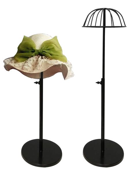 Queens Adjustable Height Hat Stand Metal Dome Shape Design Cap Hat Rack ...
