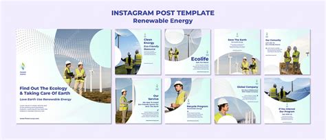 Renewable energy instagram post design template | Premium PSD