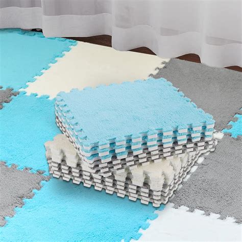Amazon.com: Amylove 18 Pcs Plush Foam Floor Mat Square Interlocking ...