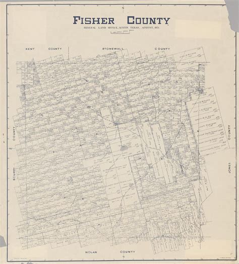Blue Line Print of Fisher County Survey Map
