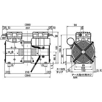 DOP80SP 揺動ピストン型ドライ真空ポンプ 加圧専用タイプ ULVAC(アルバック) 電源AC 【通販モノタロウ】