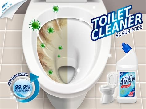 Toilet cleaner ads with before and after effect | Premium Vector