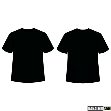mentahan baju polos hitam depan belakang