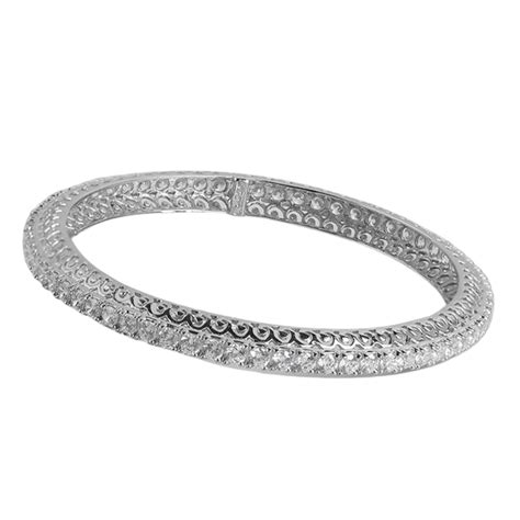 ZAVYA 925 Sterling Silver Cubic Zirconia CZ Designer Rhodium Plated ...