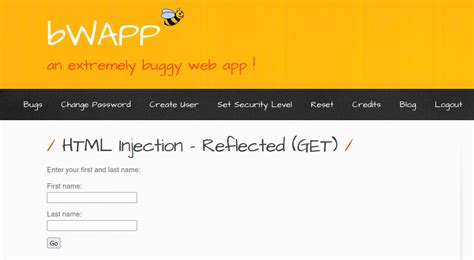 Bwapp Perform HTML Injection 的图像结果