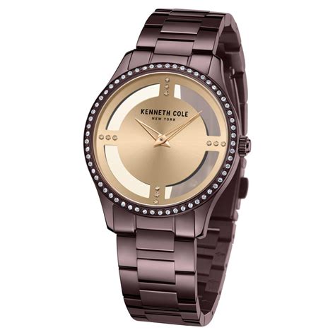 Buy Online Kenneth Cole Quartz Analog Silver Dial Brown Stainless Steel ...