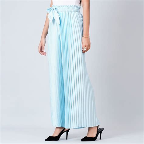 Light Blue Pleated Palazzo – First Resort by Ramola Bachchan
