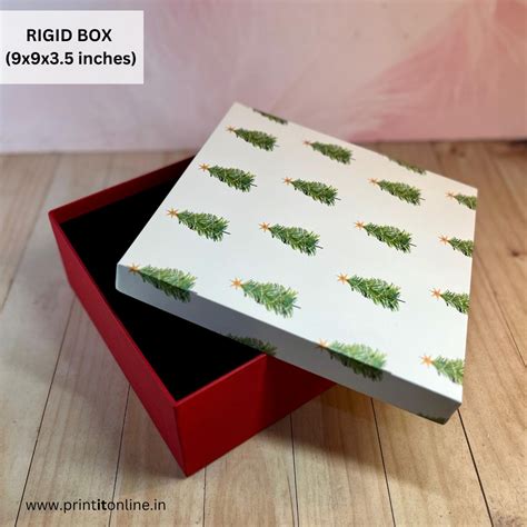 RIGID BOX - 9 x 9 x 3.5 (Christmas tree2)