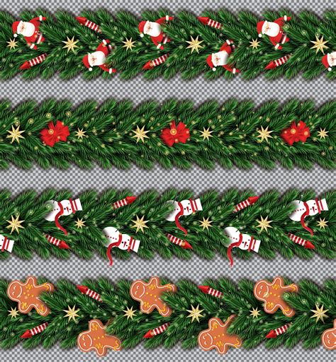 Christmas border set | Premium Vector