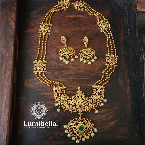 Long Golden Pearl Peacock Neckset – LumibellaFashion