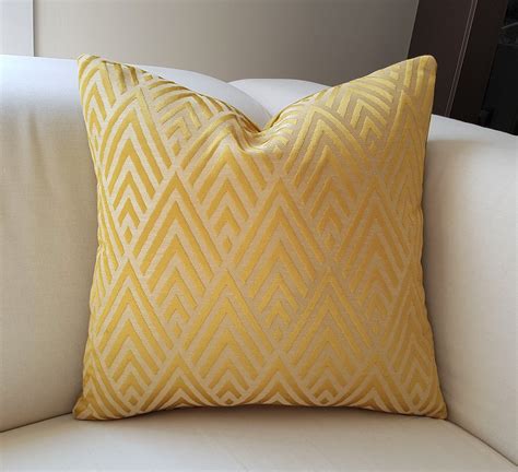Yellow Pillow Covers,Luxury Yellow-Gold Designer Cushion,Decorative ...