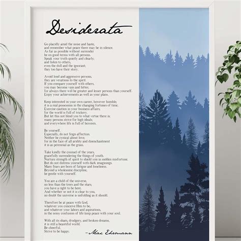 Amazon.com: Desiderata Poem Print by Max Ehrmann, inspirational wall ...