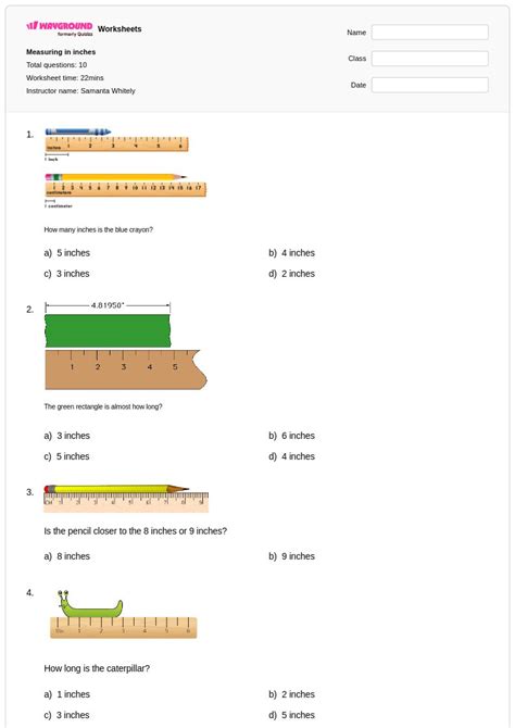 50+ Measuring in Inches worksheets for Class 2 on Wayground | Free ...